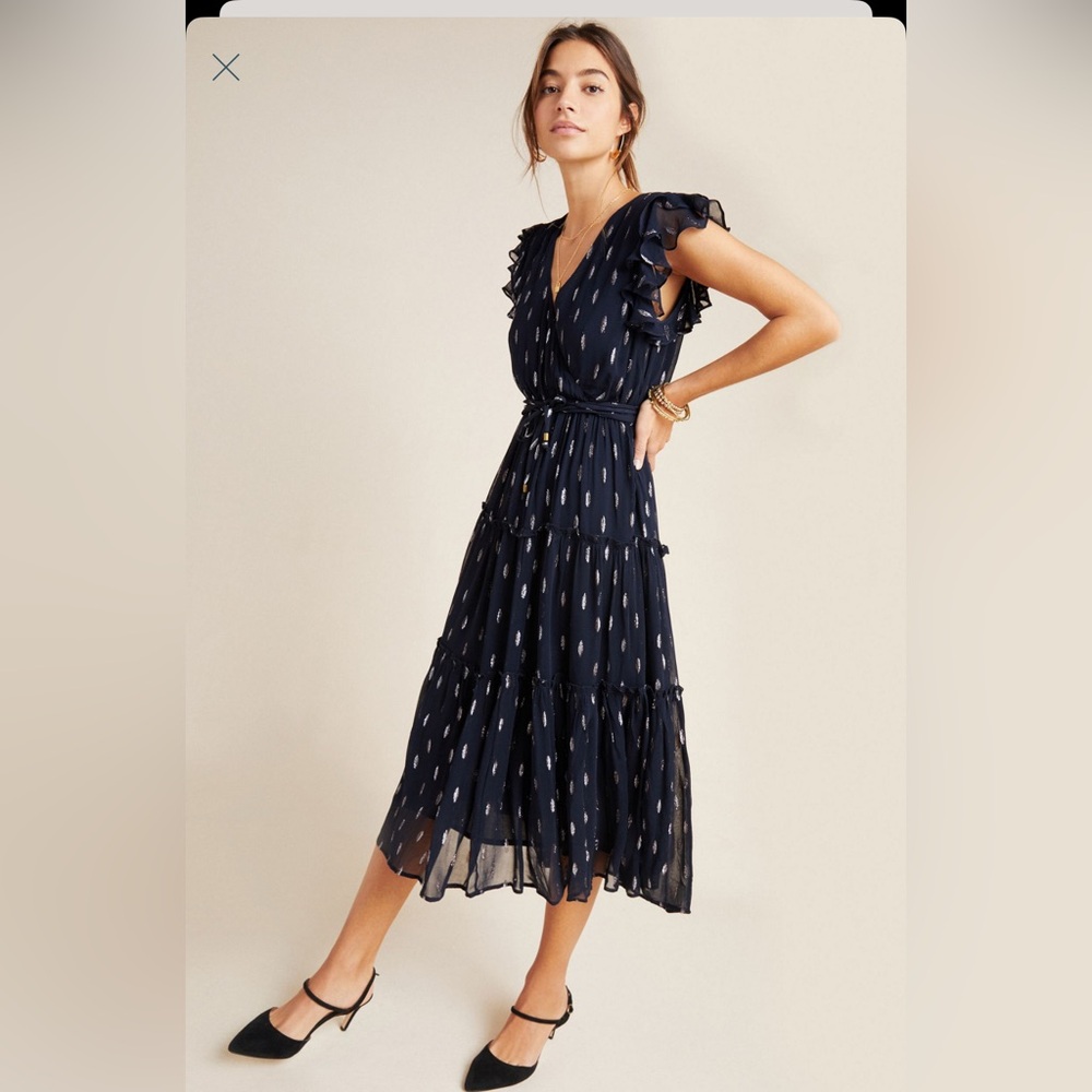 Maeve Midnight Shimmer Midi Dress